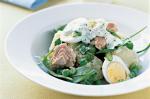American Warm Potato Egg Tuna And Pea Salad Recipe Appetizer