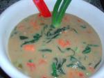American Cream of Yam and Spinach Soup Appetizer