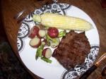 British Bbq Flank Streak With Roasted Vegetables and Corn Dinner