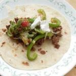 Mexican Tortilla Wraps with Crisp Minced Meat and Green Peppers Appetizer