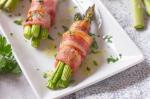 American Bacon Wrapped Garlic Asparagus Bundles Appetizer