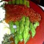 American Asparagus with Red Pepper Sauce BBQ Grill