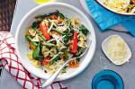 American Farfalle With Baby Capsicum Asparagus And Spinach Recipe Dinner