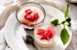 American Panna Cotta With Poached Rhubarb Recipe Dessert