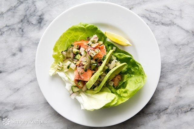 American Salmon Lettuce Wraps with Cucumber Jicama and Ginger Recipe BBQ Grill