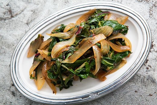 American Sauteed Chard and Onions with Caraway Recipe BBQ Grill
