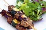 American Beef And Vegetable Kebabs With Capsicum And Tomato Sauce Recipe Appetizer