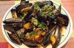 American Mussels in Half Shells With Cilantro and Tomato Dinner