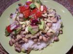 American Black Eyed Peas with Coconut Rice and Avocado Salsa Dinner