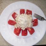 American Tomato Stuffed with Chicken Salad Appetizer