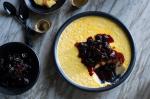 American Classic Baked Custard with Macerated Prunes Appetizer