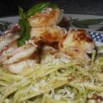 American Zesty Shrimp with Walnut Pesto Linguini Dinner
