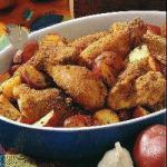American Baked Chicken Parts with Spice Potatoes Appetizer