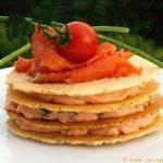 British Millefeuille of Foam of Salmon Appetizer