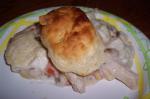 American Creamed Chicken n Veggies With Biscuit Topping Appetizer