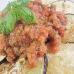American Grilled Aubergine with Tomato Appetizer