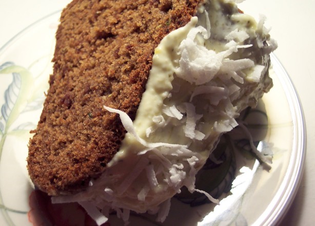 American Chocolate Zucchini Cake With Pineapple Frosting and Coconut Dessert