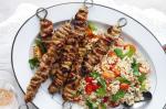 Moroccan Moroccan Beef Brochettes With Pearl Couscous Salad Recipe Appetizer