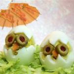 American Easter Chicks filled Eggs Appetizer