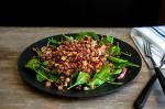 American Spinach Salad With Red and Chioggia Beets Quinoa and Walnuts Recipe Appetizer