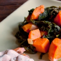 Canadian Sweet Potato with Spinach Appetizer