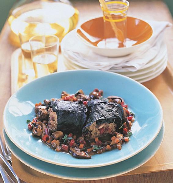 Egyptian Stuffed Swiss Chard Rolls Dinner