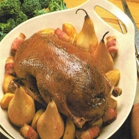 British Roast Goose with Baked Pears Dinner