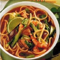 Chinese Prawn And Udon Noodle Soup Appetizer