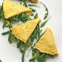 American Omelet with Asparagus Greens Breakfast