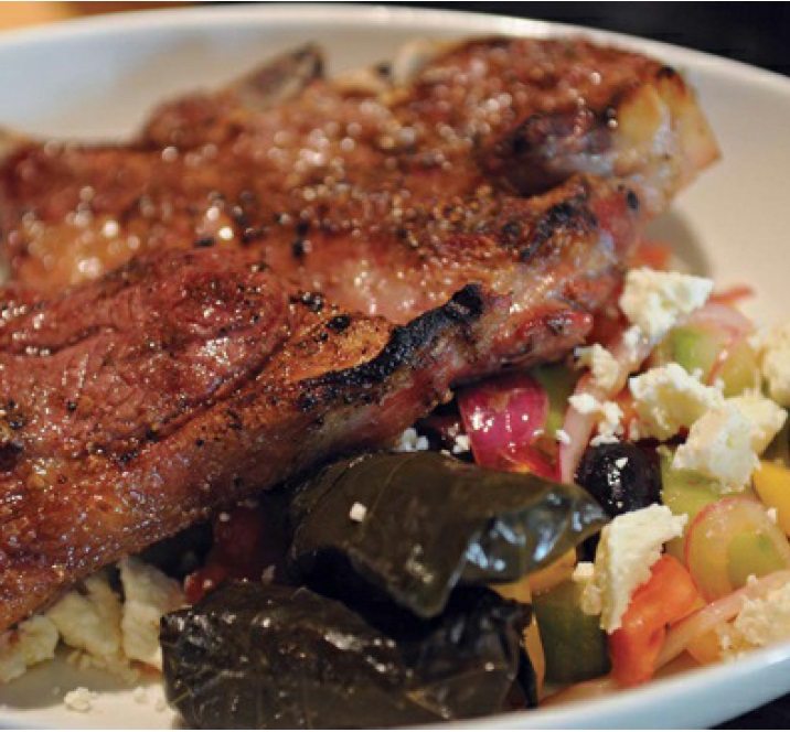 Greek Grilled Lamb Chops with Greek Salad BBQ Grill