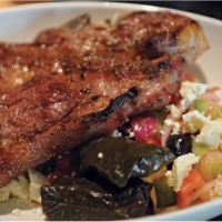 Greek Grilled Lamb Chops with Greek Salad BBQ Grill