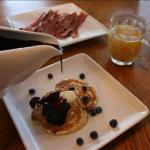 Australian Banana Pancakes with Blueberry Maple Syrup Breakfast