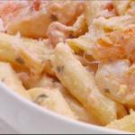 British Penne with Shrimp and Herbed Cream Sauce Dinner