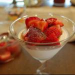 American Buttermilk Panna Cotta with Strawberries Dessert