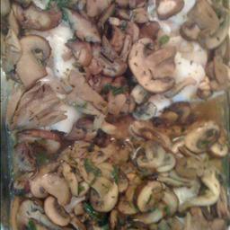 American Baked Fish with Mushrooms Dinner