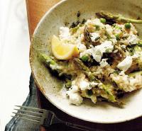American Risotto with Asparagus and Goat Cheese Dinner