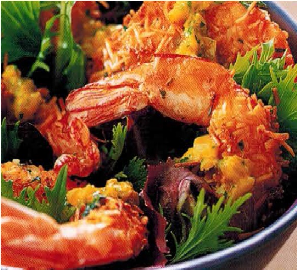 Coconut Prawns With Chilli Dressing recipe