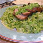 Canadian Stuffed Pork Tenderloin on Pesto Tagliatelle Dinner