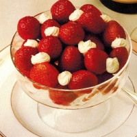 French Strawberries a La Romanoff Dessert