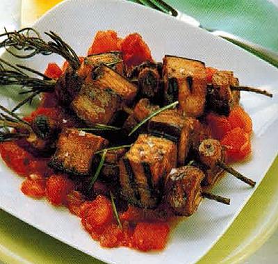 Turkish Mushroom And Eggplant Skewers BBQ Grill