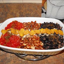 American Red White and Blue Bean and Chopped Tomato Side Dish Dinner