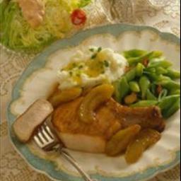 Australian Pork Chops with Caramelized Apples Alcohol