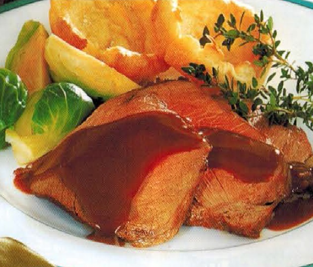 British Roast Beef With Yorkshire Puddings Dinner