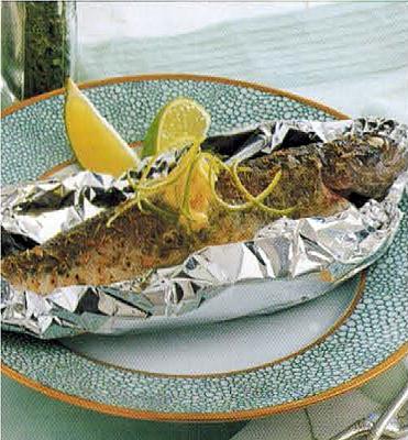 British Steamed Trout With Lime Butter Appetizer