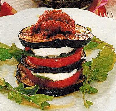 Canadian Eggplant Tomato And Goat Appetizer