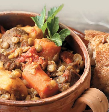 Indian Curried Lamb Lentil and Vegetable Stew Dinner