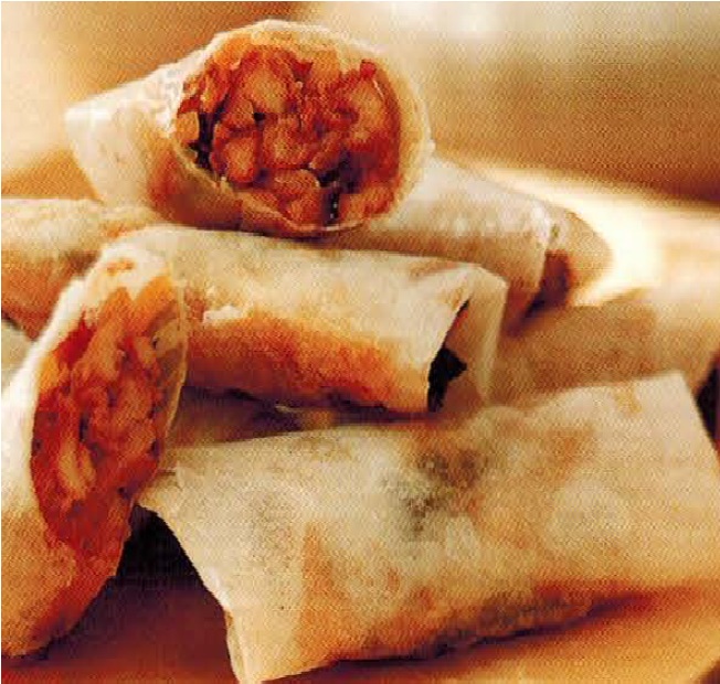 Chinese Chicken And Mushroom Rice Paper Parcels Appetizer